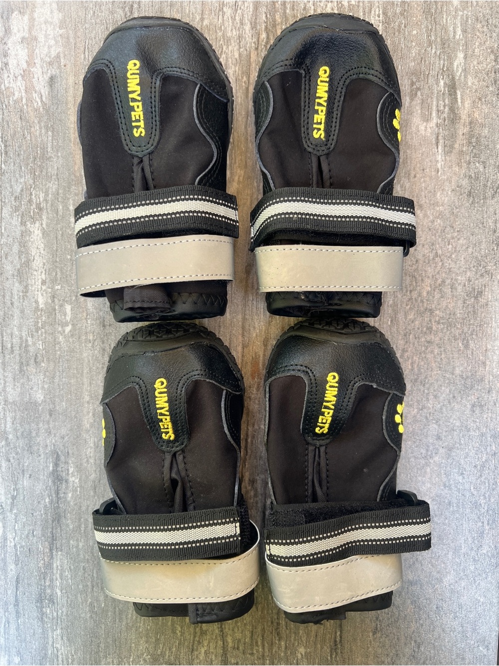 Qumy  Pets Reflective Black Dog Boots - Set of 4